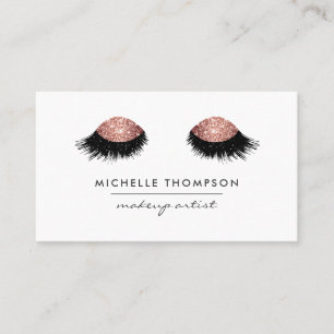 Carte De Visite Yeux Pailletés Rose Gold