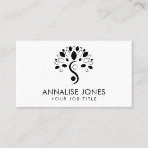 Carte De Visite Yin Yang arbre de vie - Noir et blanc Affaires C