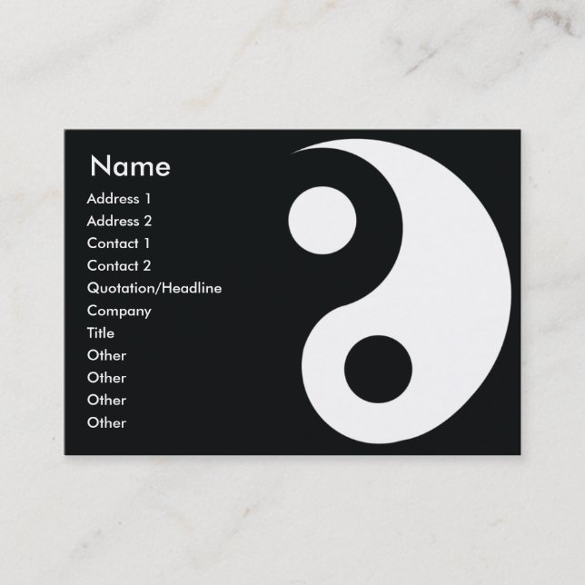 Carte De Visite Yin Yang - Chubby (Devant)