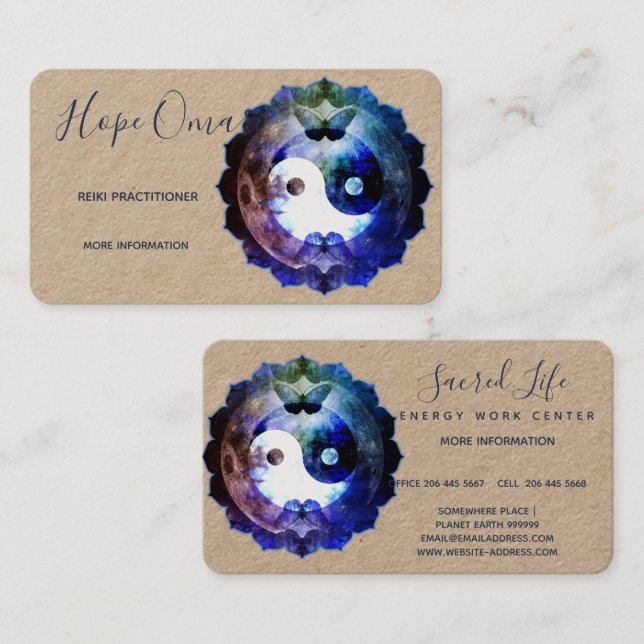 Carte De Visite Yin Yang Mystique, Holistique Spirituelle (Devant / Derrière)
