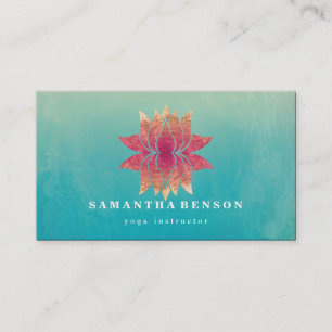 Carte De Visite Yoga de logo de fleur de Lotus