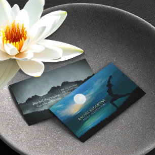 Carte De Visite Yoga de méditation au clair de lune Salutation du