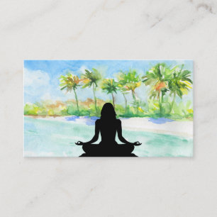 Carte De Visite Yoga de méditation de Mindfulness d'océan de