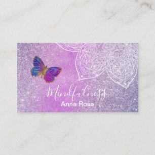 Carte De Visite Yoga de papillon de mandala de Reik de méditation