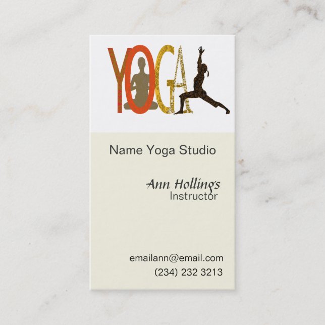 Carte De Visite Yoga de Pilates (Devant)