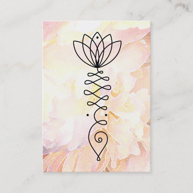 Carte De Visite Yoga de Reiki d'éclaircissement de coeur de Lotus (Devant)