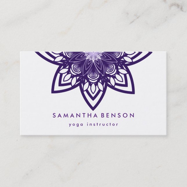 Carte De Visite Yoga élégant de logo de fleur de Lotus (Devant)