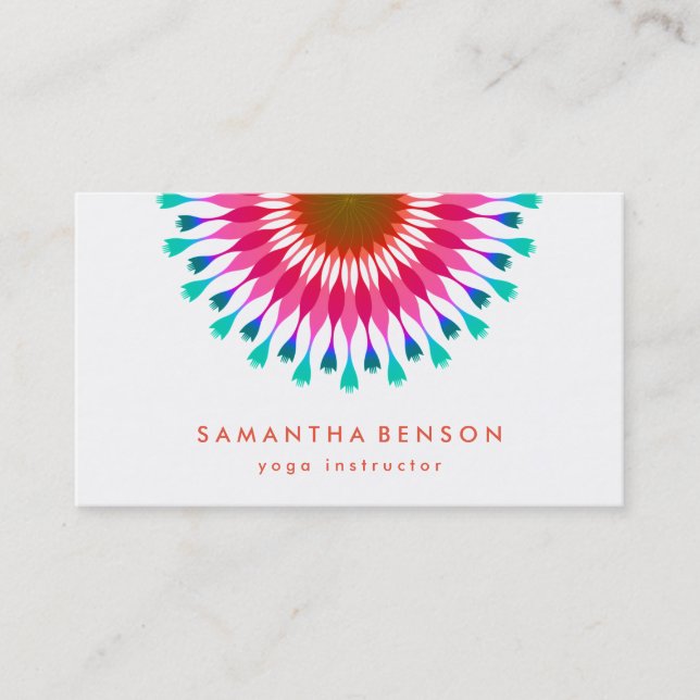 Carte De Visite Yoga élégant de logo de fleur de Lotus (Devant)