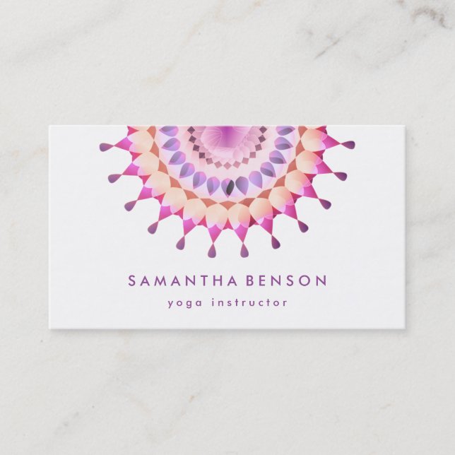 Carte De Visite Yoga élégant de logo de fleur de Lotus (Devant)