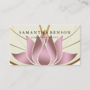 Carte De Visite Yoga élégant de logo de fleur de Lotus