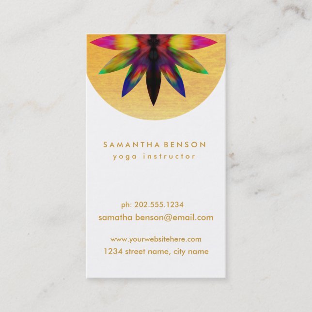 Carte De Visite Yoga élégant de logo de fleur de Lotus (Devant)