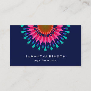 Carte De Visite Yoga élégant de logo de fleur de Lotus