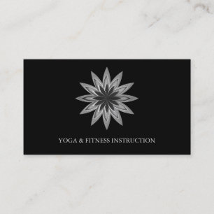 Carte De Visite Yoga élégant de logo de fleur de Lotus