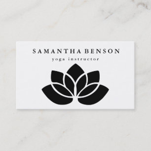 Carte De Visite Yoga élégant de logo de fleur de Lotus