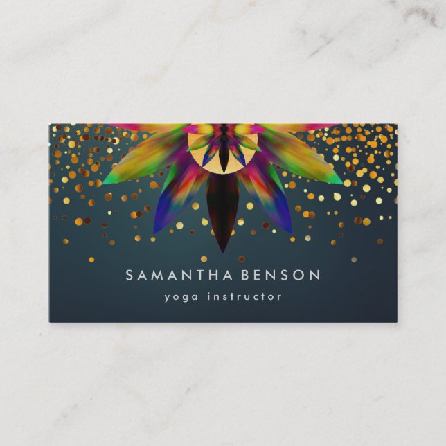 Carte De Visite Yoga élégant de logo de fleur de Lotus (Devant)
