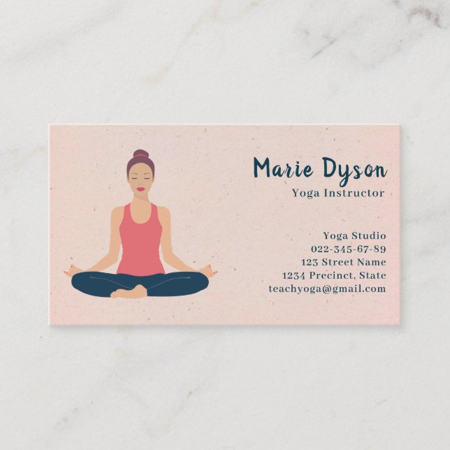 Carte De Visite Yoga et instructeur de Pilates/santé et forme (Devant)