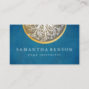 Carte De Visite Yoga et méditation élégants d'arbre d'aquarelle