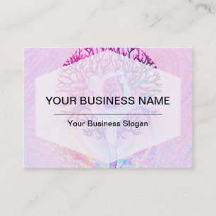 Carte De Visite Yoga-femme rose dans les couleurs pastel