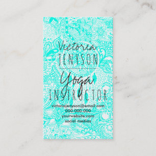 Carte De Visite Yoga floral de griffonnages de dreamcatcher de