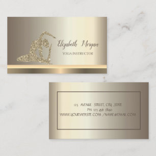 Carte De Visite Yoga Glitter Girl Champagne
