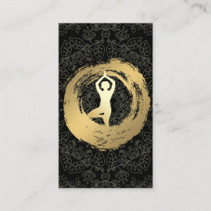 Carte De Visite Yoga Gold brossé Motif Mandala