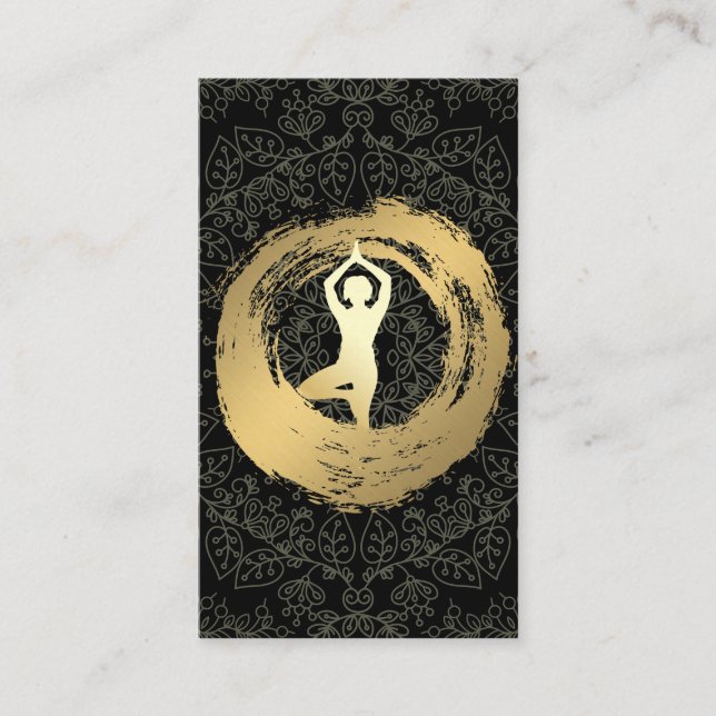 Carte De Visite Yoga Gold brossé Motif Mandala (Devant)
