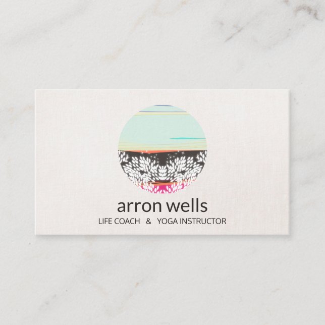 Carte De Visite Yoga Holistic Health and Healing Arts Sunrise Logo (Devant)