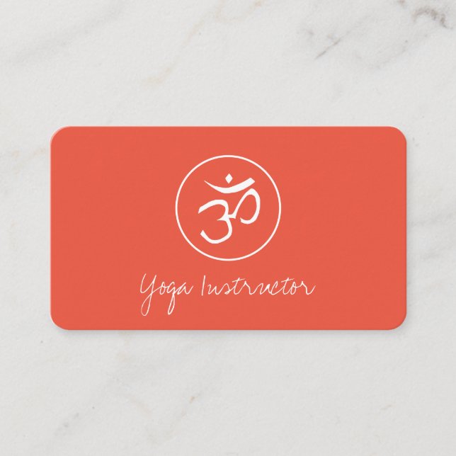Carte De Visite Yoga Instructeur Om Symbole Pêche Simple (Devant)
