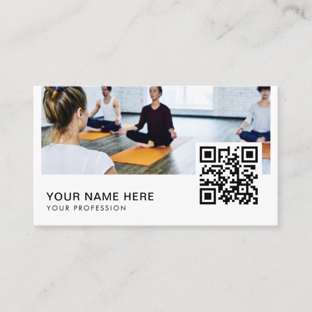 Carte De Visite Yoga Instructeur QR Code (Devant)
