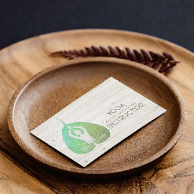 Carte De Visite Yoga Instructeur Studio Méditation Pose Bodhi Leaf (Créateur téléchargé)