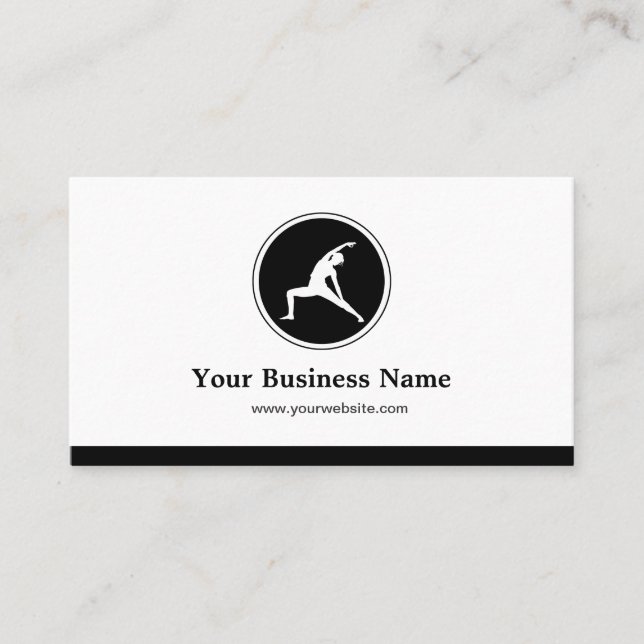 Carte De Visite YOGA Instructor Fitness Company - Simple Elegant (Devant)