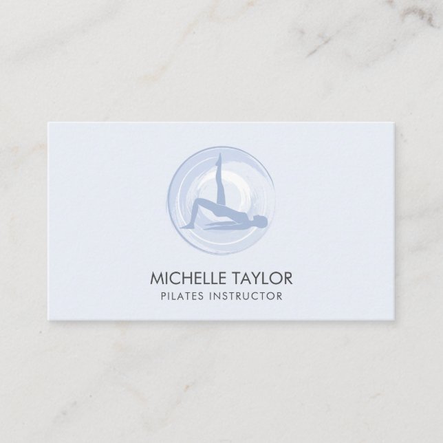 Carte De Visite Yoga Instructor Pilates Fitness Modern Namaste Bus (Devant)