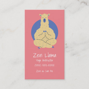 Carte De Visite Yoga Llama