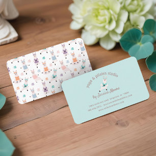 Carte De Visite Yoga Llamas & Pilates Fitness Studio Logo de l'ent