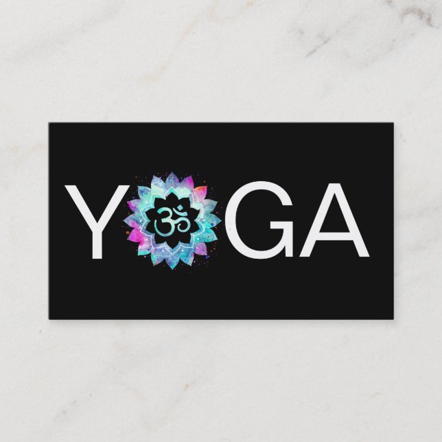 Carte De Visite *~* Yoga Lotus Mandala Enseignant Instructeur Aum  (Devant)