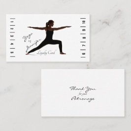 Carte De Visite Yoga Loyality Punch Card Femmes Silhouette