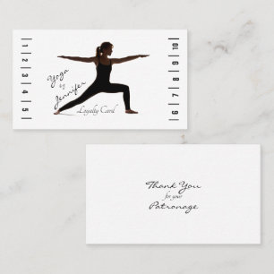 Carte De Visite Yoga Loyality Punch Card Femmes Silhouette