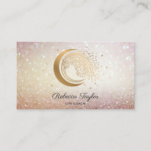 Carte De Visite yoga lune entraîneur de vie branché WILLOW Wtree G