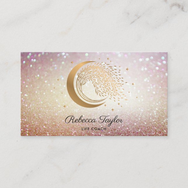 Carte De Visite yoga lune entraîneur de vie branché WILLOW Wtree G (Devant)