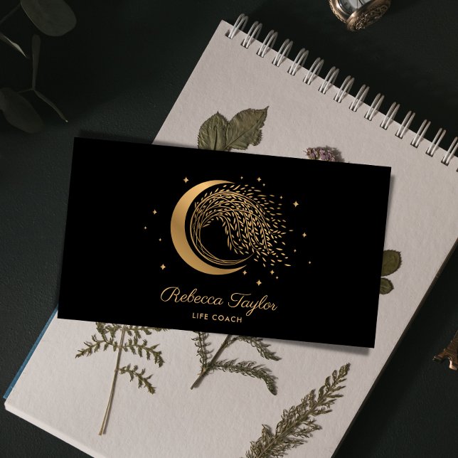 Carte De Visite yoga lune entraîneur de vie branché WILLOW Wtree G (Créateur téléchargé)