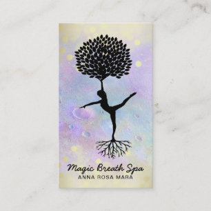 Carte De Visite *~* Yoga Lune méditation d'or femme méditation M