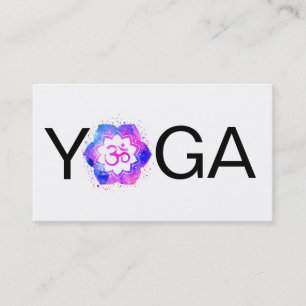 Carte De Visite *~* Yoga Mandala OM Aum Lotus Professeur Instructe