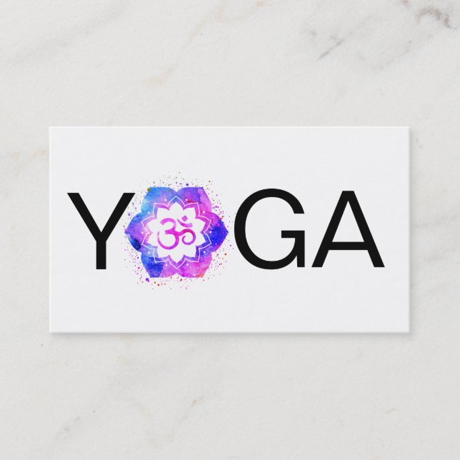 Carte De Visite *~* Yoga Mandala OM Aum Lotus Professeur Instructe (Devant)