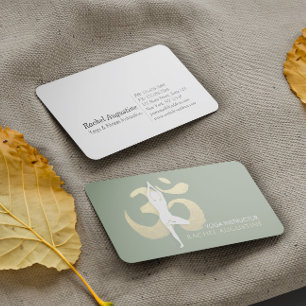 Carte De Visite Yoga Méditation Instructeur Arbre Pose Or OM SIGNE