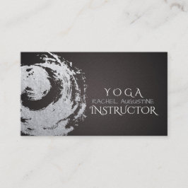 Carte De Visite Yoga Méditation Instructeur Noir Argent Symbole ZE