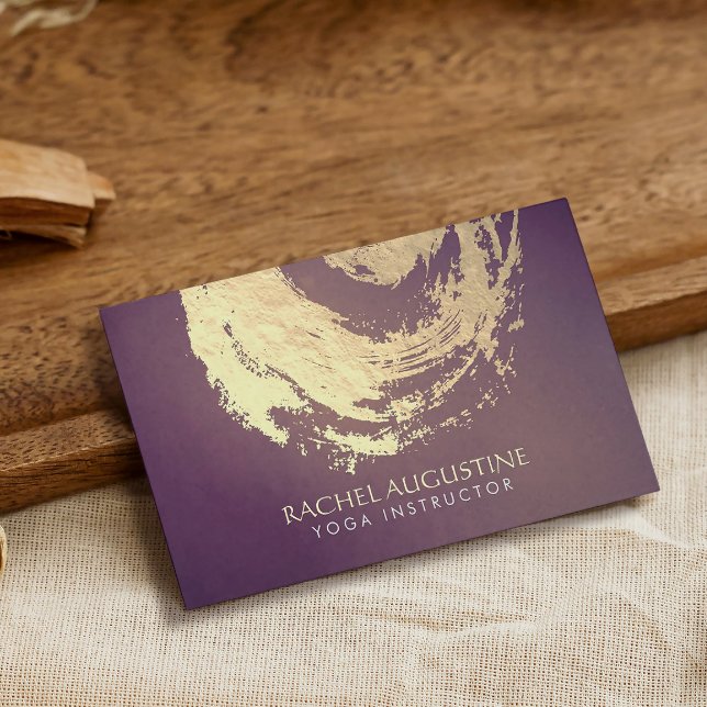 Carte De Visite Yoga Méditation Instructeur Purple Gold ZEN Symbol (Créateur téléchargé)
