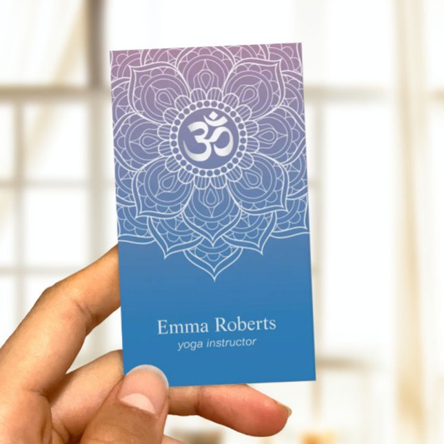 Carte De Visite Yoga & Méditation Professeur Mandala Namaste Om Si (Créateur téléchargé)