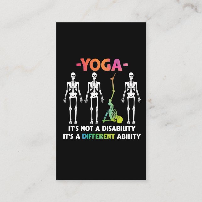 Carte De Visite Yoga Not Disability Different Ability Skeleton (Devant)