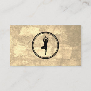 Carte De Visite Yoga Pose Logo Sepia Texture