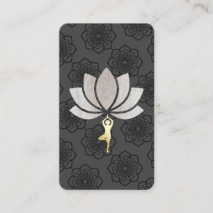 Carte De Visite Yoga Pose Lotus Motif